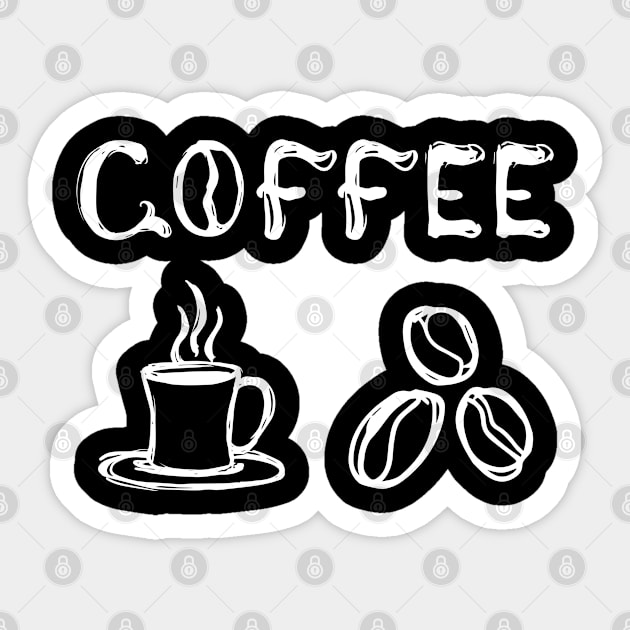 Coffee bean and drink Sticker by Teefold